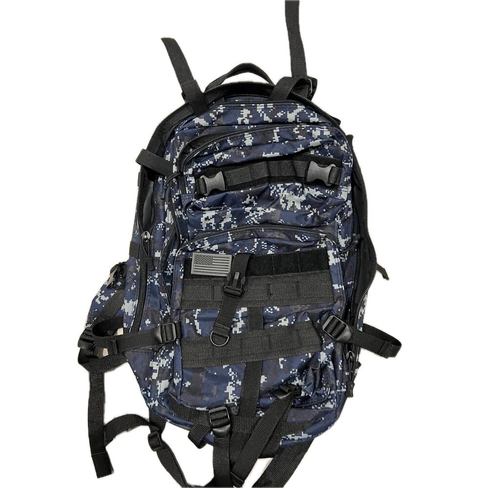 Generic Blue Black Camo Tactical Backpack